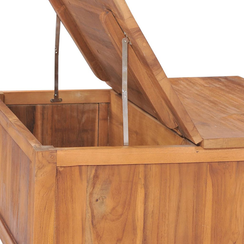 Coffee Table with Flip Top 65x64x35 cm Solid Teak Wood
