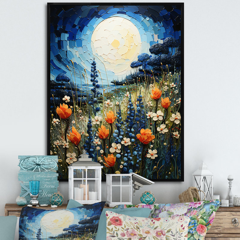 «Blue Bonnets Texan Blues II», reproduction sur toile, H 20 po x l 12 po x P 1 po, Cadre flottant noir