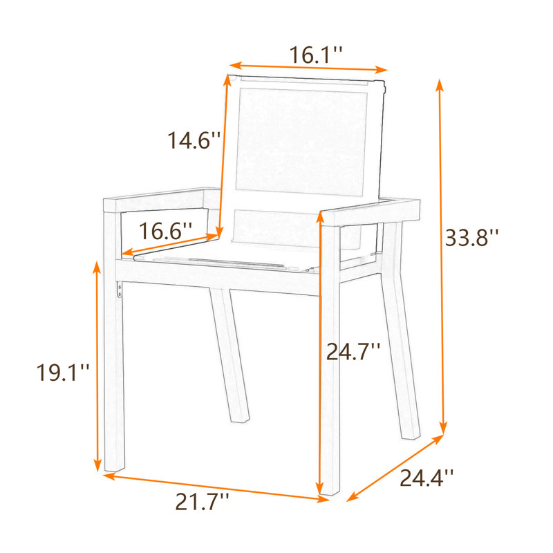 Ensemble de 2 chaises de salle à manger d'extérieur en bois avec sièges en filet, Beige / teck