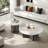 Simple round stone slab coffee table set-1338934684-1338934687