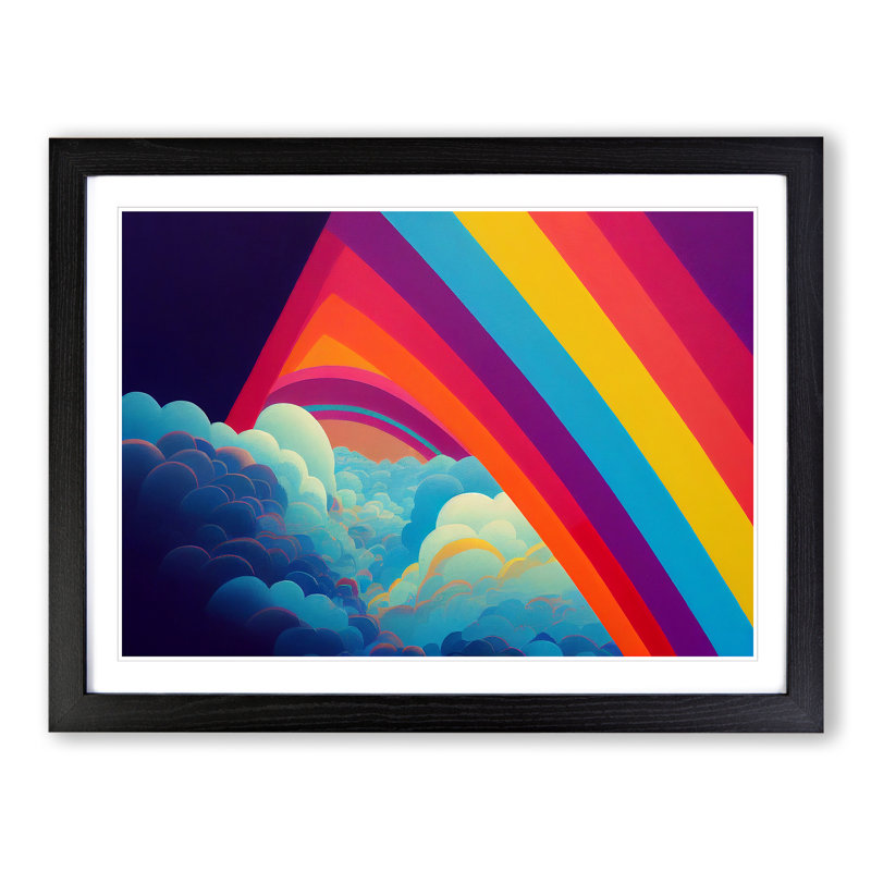 Pop Rainbow Vol.2 Abstract - Single Picture Frame Print, 34cm H x 46cm W x 2cm D, Black