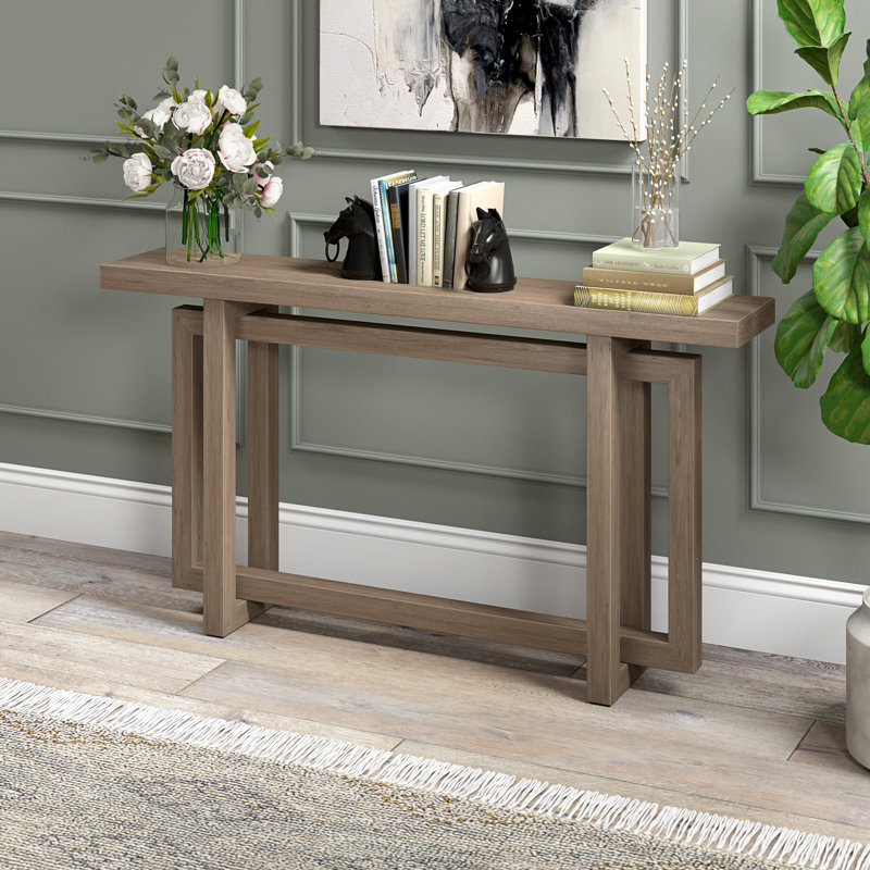 Ademide 111.7cm Console Table, Antiqued Grey Oak, 75cm H x 139.7cm W x 25.4cm D