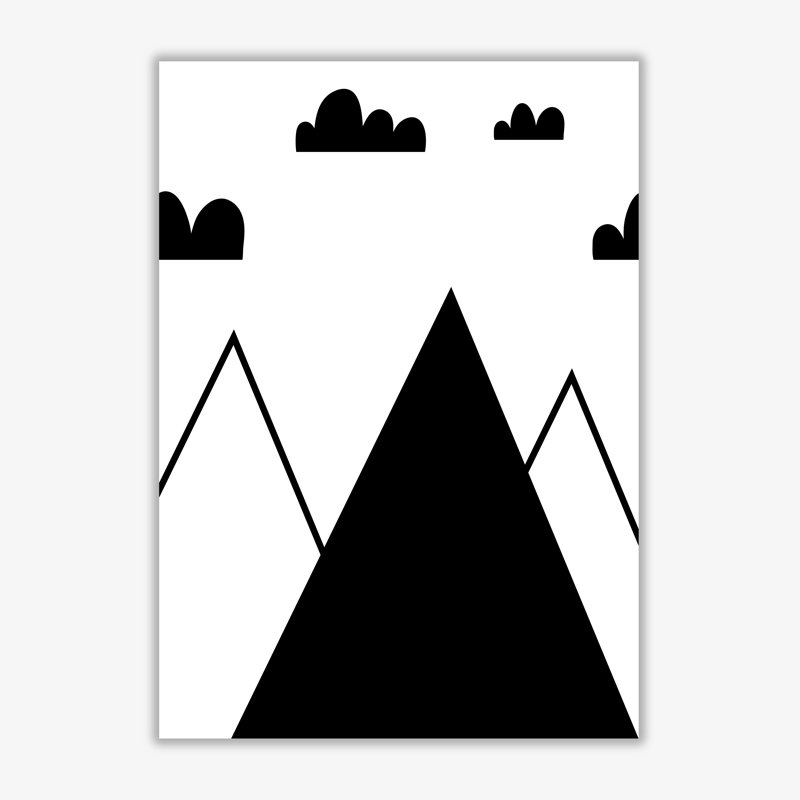 Scandi Mountains - Painting, No Frame, 30 cm H x 21 cm W x 1 cm D