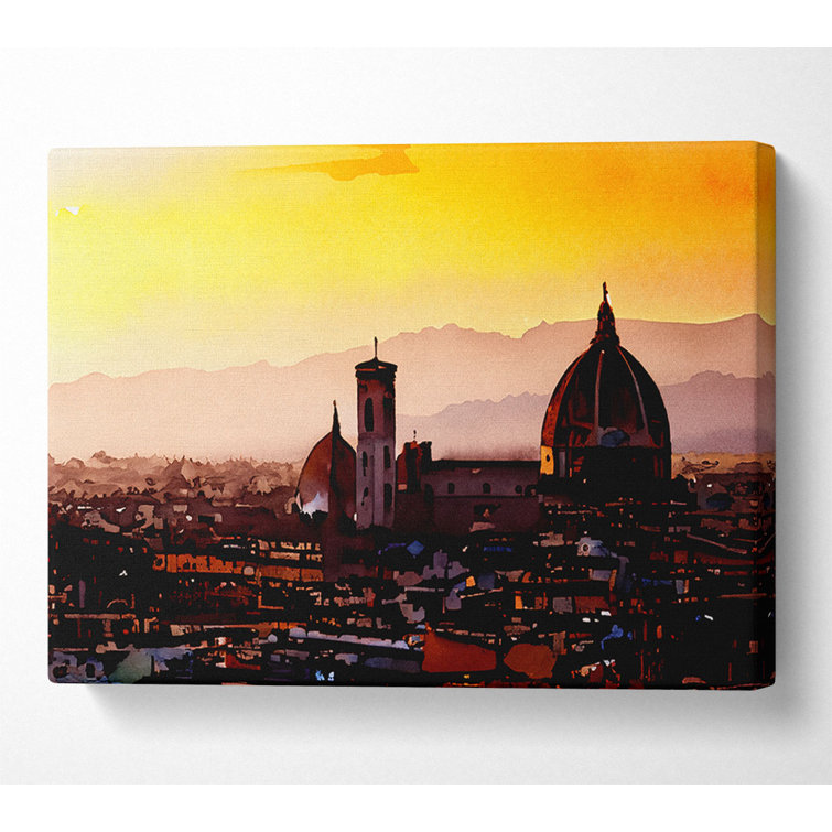Ancient City Rooftops - Wrapped Canvas Print