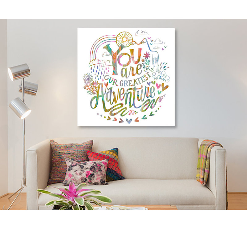 « you are is is a large adventure », art textuel sur toile tendue, H 26 po x l 26 po x P 1,5 po, Toile tendue, Pas de tapis
