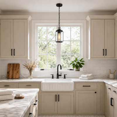 1-Light Modern Black Pendant Light With Adjustable Height Cylinder Glass Shade