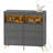 6 Drawer Dresser with Changing Table Top, LED Lights & Charging Station, Modern Baby Changing Table Dresser-1586270856