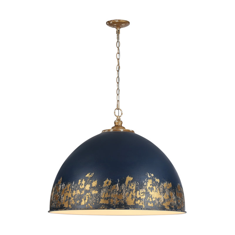 Luminaire suspendu 5 lumières Alison, Bleu marine antique antique