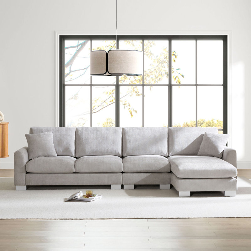 Canapé modulaire Contessa, Chenille gris pâle
