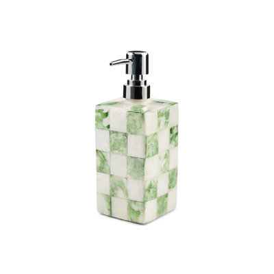 Sage Check Capiz Soap Pump