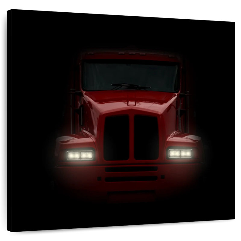 Mehar Dark Red Truck, 10" H x 10" W