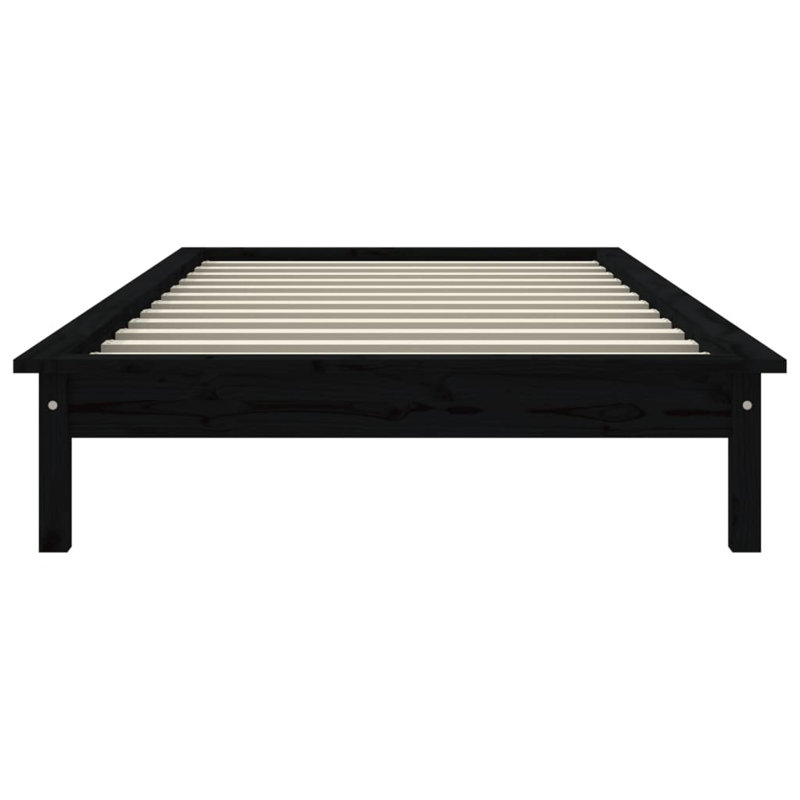 Schrader Solid Wood Bed, 180 x 200 cm, black