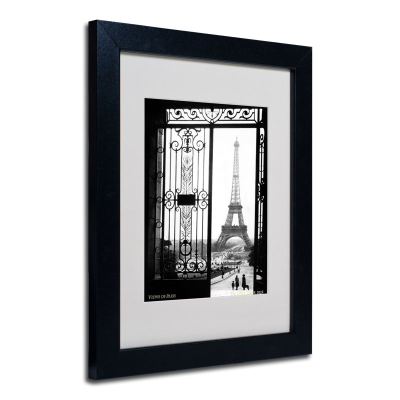 Black Framed Views of Paris Giclee Canvas Art