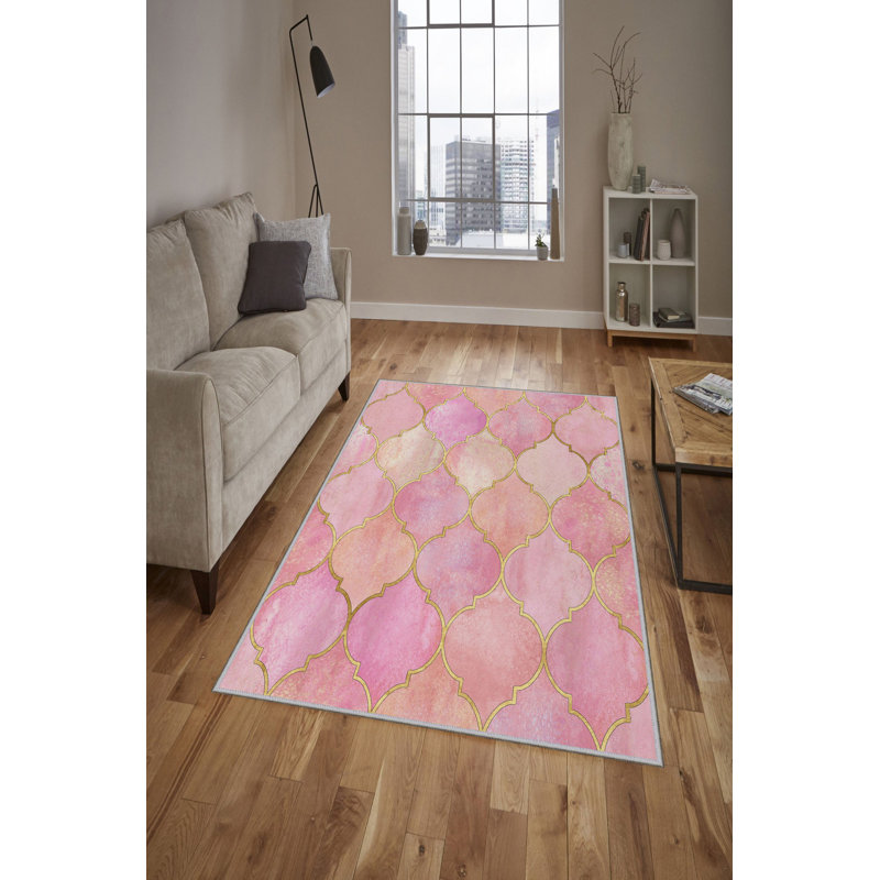 Soft Hall Carpet 2.6 x 4.9 Feet | 100% Polyester, 0.04 in Pile Height | Antibacterial, Non-Slip Underside | Woven with 3D Digital Printing | Machine Washable | Durable & Stylish for Entryways & Living Rooms