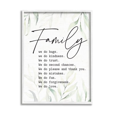 " Tender Family List Quote Botanical Plant Leaves " by Lettered And Lined