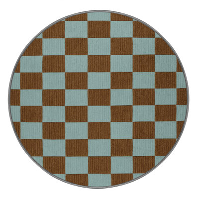Tapis gris à carreaux lavable à la machine
