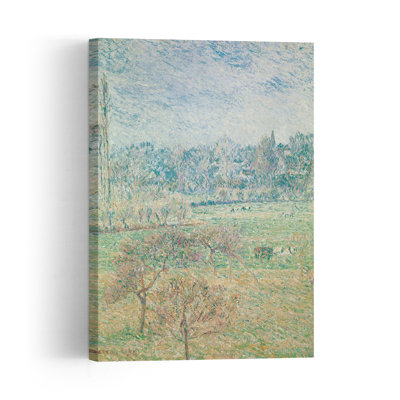 Autumn Morning, 1892 Impressionist Abstract Contemporary Autumn Landscape Wall Art Print by Camille Pissarro - 1 Piece Wrapped Canvas Wall Art
