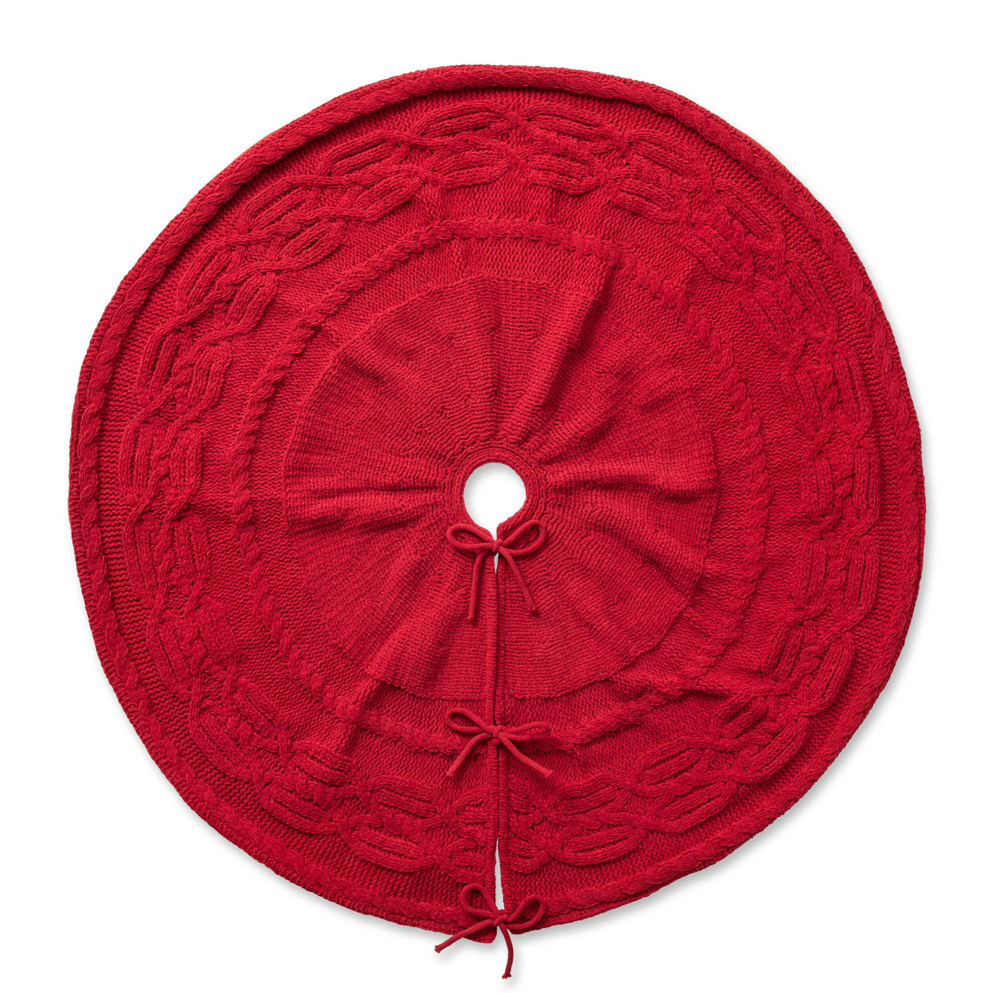 The Holiday Aisle® Red Knit Tree Skirt & Reviews Wayfair