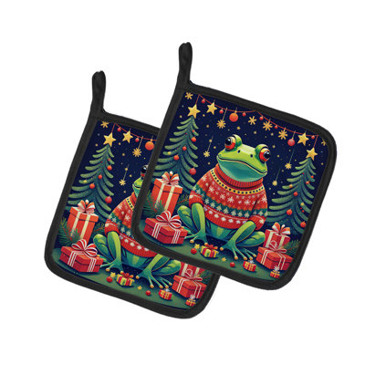 Paire de poignées grenouille de Noël