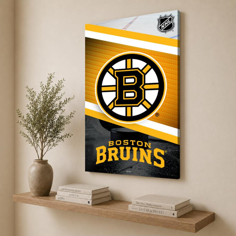 Décoration murale des Bruins de Boston (LNH), H 60 po x l 40 po, Toile tendue, Ne s’applique pas