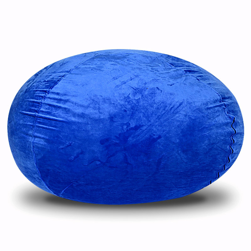 Ben Velvet Bean Bag, Blue Velvet, 39" H x 56" W x 56" D