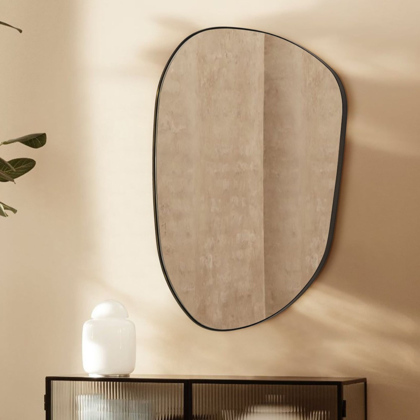 Stainless Steel Mirror, 22" x 30", Matte Black