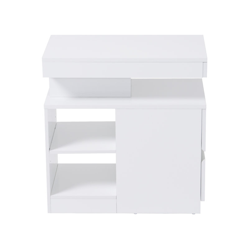 Table d'appoint d'intérieur avec lumière DEL (blanc), Blanc