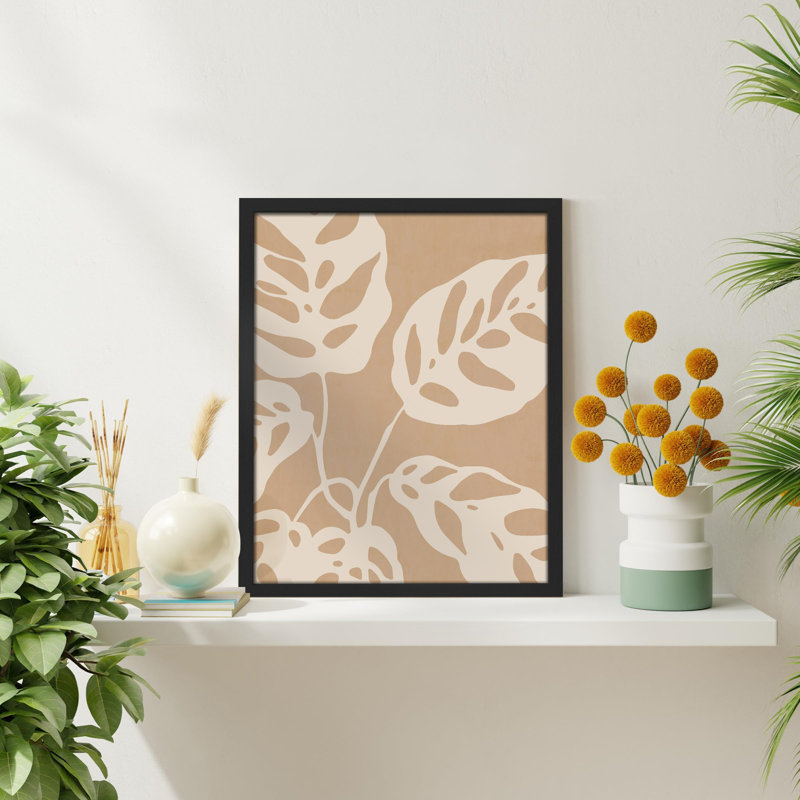 «Palm Monstera Green Leaf» sur papier, H 10 po x l 8 po, Noir