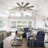Lisa 60" Windmill Large Ceiling Fan with 3CCT LED Lights and Remote Control, 6-Speed Reversible DC Motor, 5"/10" Downrods-658307220