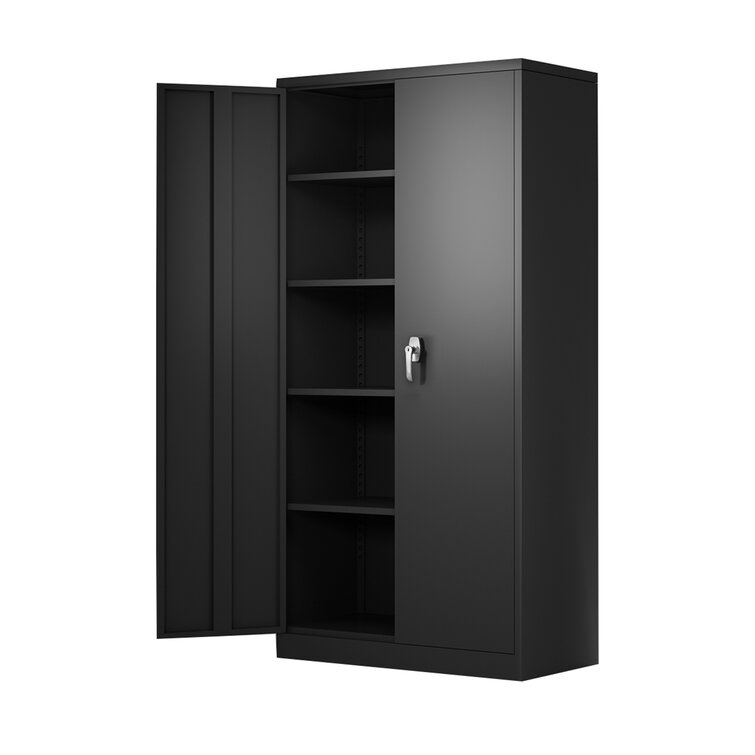 36 in. W x 72 in. H x 18 in. D Metal Storage Cabinet with 2 Doors Locking  Freestanding Cabinet for Garage Office Kitchen