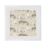 Leopard Walk Cameo Hemstitch 22" Linen/Cotton Napkin