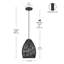 Luminaire suspendu 1 lumière noir mat avec abat-jour ficelle