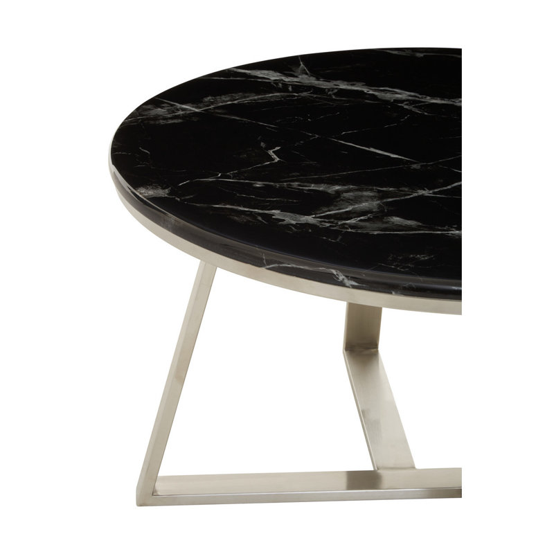 Redding Cross Legs Coffee Table, Silver, Black