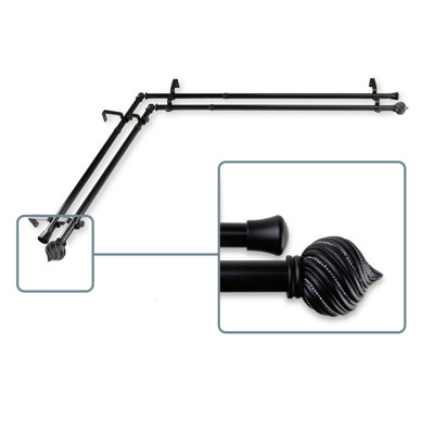 Sebergham Stainless Steel Adjustable Double Curtain Rod
