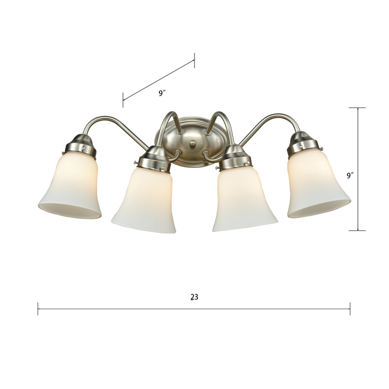 Éclairage pour meuble-lavabo à 4 lumières de 23 po de large Califon - Nickel brossé, Brushed Nickel