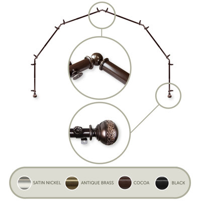 Solon Adjustable Bay Window Single Curtain Rod