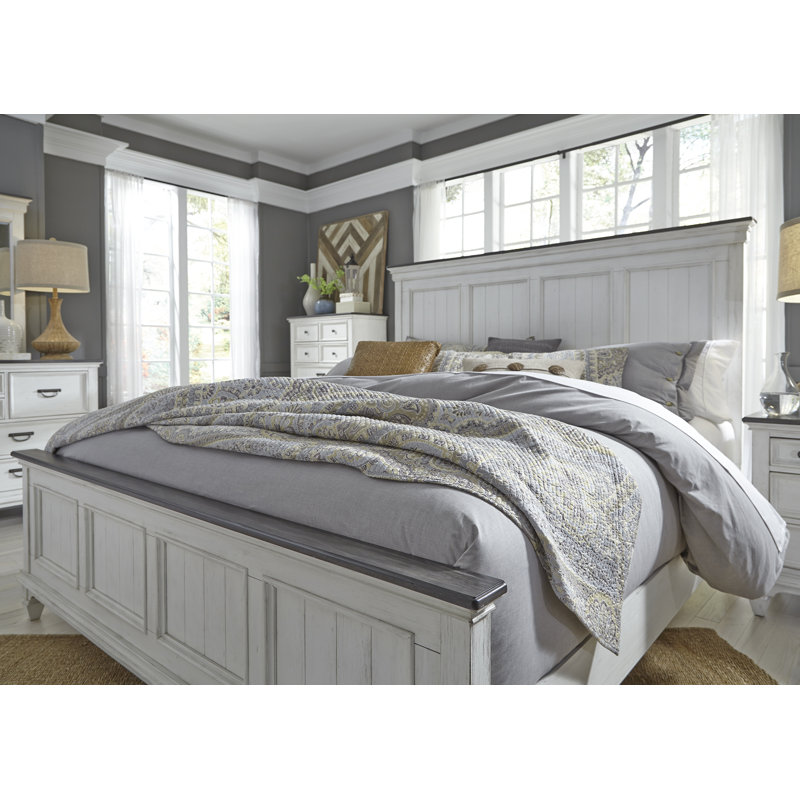 Colburn Solid and Manufactured Wood Panel Bed, Queen