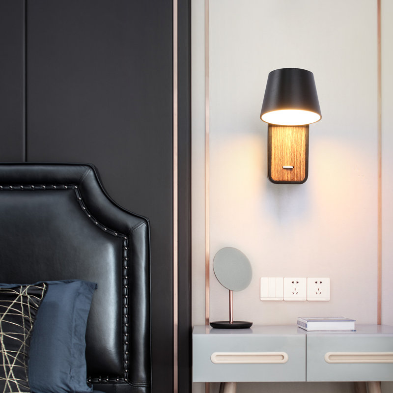 Dillman Aluminum LED Plug-in Armed Sconce, Matte Black