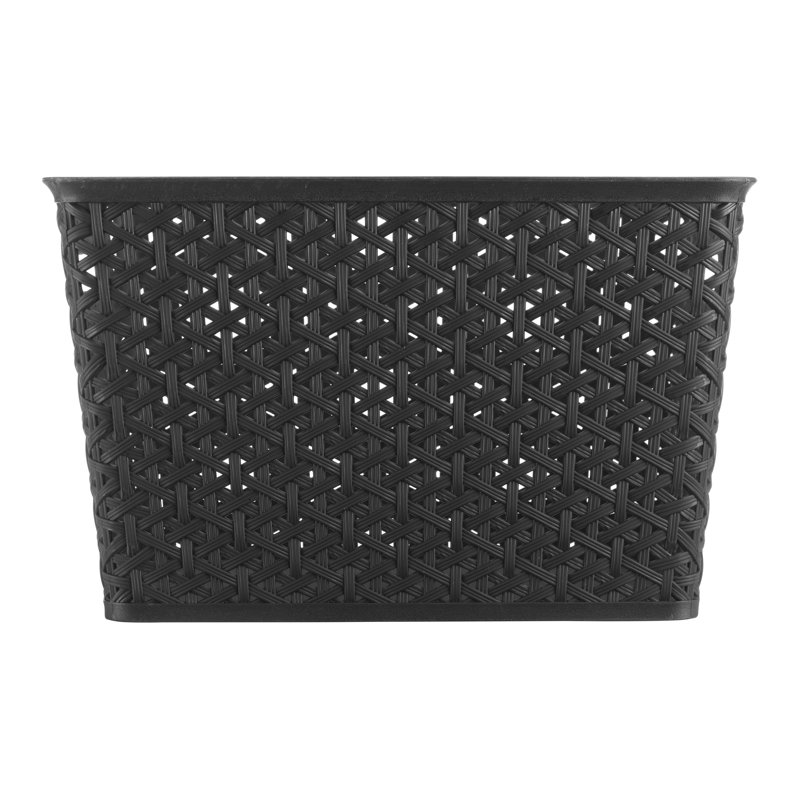 Whitmor Resin Form Half Basket, Extra Large, Black