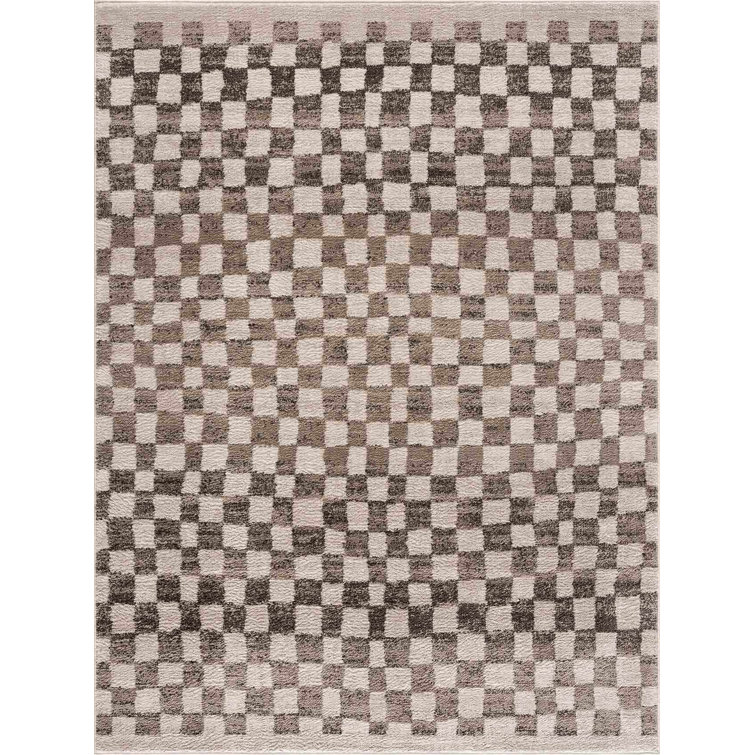 Chaparro Contemporary Checkered Charcoal Area Rug