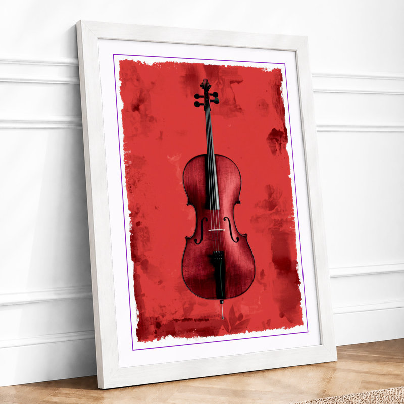 Weathered Cello Rustic - Framed Print, A4 - 29.7 x 21.0 cm, White