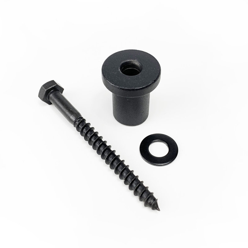Rail extra noir noir avec fixation, 66 po