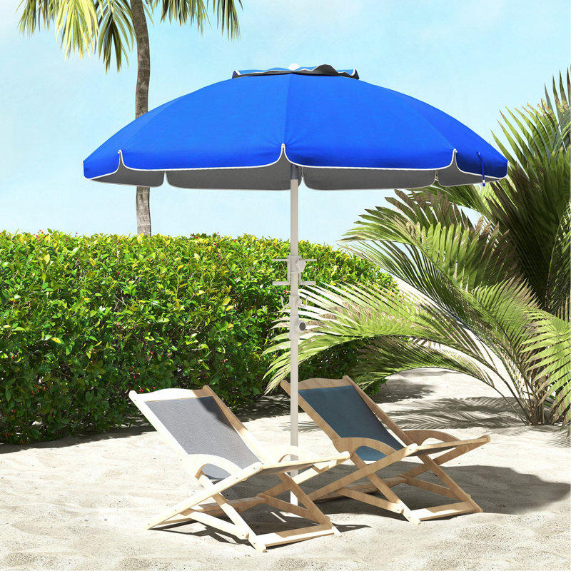 Parasol de plage portatif Outsunny, Bleu