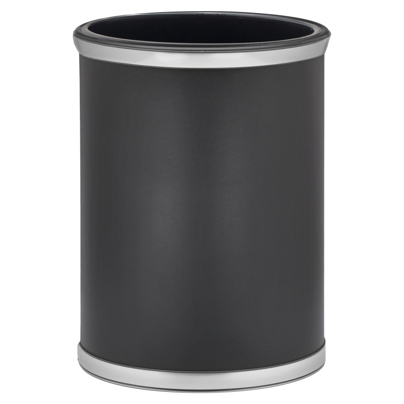 Corbeille ouverte en plastique 3,25 gallons, Noir / chrome brossé
