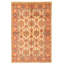 Tapis rouge en laine noué à la main de conception unique 6 pi 6 po x 9 pi 9 po Hayzen