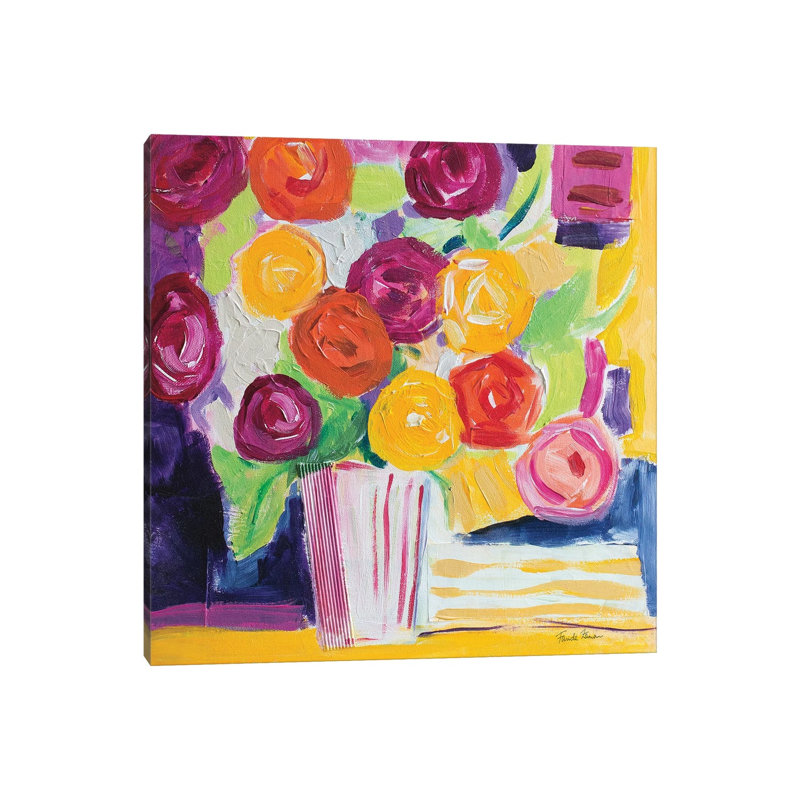 Posies by Farida Zaman - Wrapped Canvas Painting, 30.48 cm H x 30.48 cm W