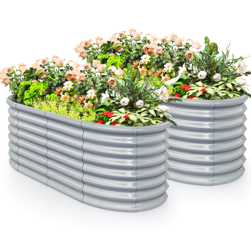 Raised Garden Bed Kit Planter Raised Garden Boxes Outdoor 65" X 32" X 24", Gray, 2