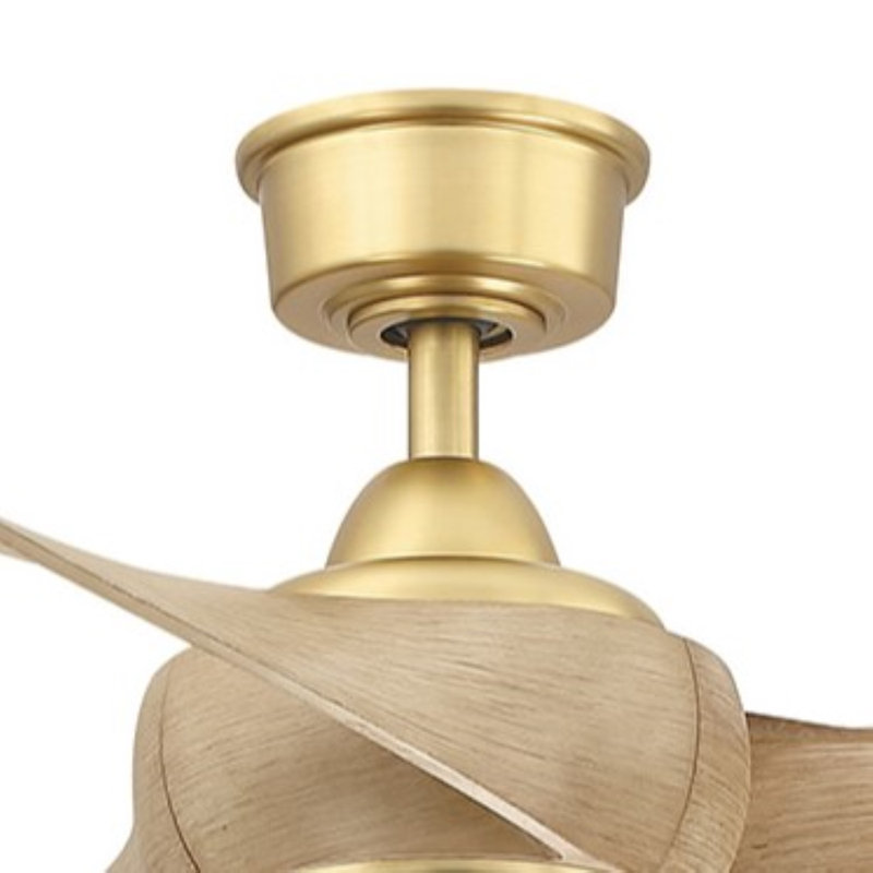 Wrap Custom Indoor/Outdoor Ceiling Fan DC Motor- Brushed Satin Brass, Brushed Satin Brass