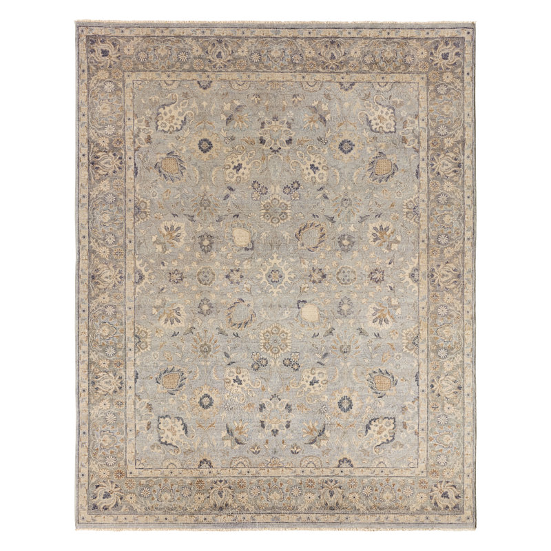 Jaipur Living Sahlest TRZ03 Handknotted Oriental Gray and Beige Area Rug (10'x14'), Rectangle 8' x 10'