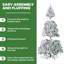 Traditional Snow Flocked Christmas Tree with Lights, Prelit with Stand-1236245227